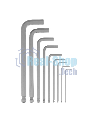 Набор ключей имбусовых Сибртех HEX, 2-12 мм, CrV, 9 шт., удлиненные, с шаром