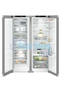 Холодильник Liebherr Комбинация XRFsf 5225-22 001 (SFNsfd 5227-22 001 +SRBsfc 5220-22 001 ) серебристый двухкамерный 377/271л морозилка сбоку, Side by Side
