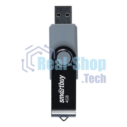 Флешка USB Smartbuy Twist Black (SB004Gb2TWK), 4Gb, USB 2.0, R/W 10/7, черный