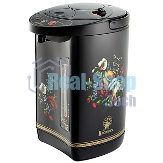 Чайник-термос электрический ВАСИЛИСА ТП5-900(Мощность в режиме кипячения 900Вт. Объем 4,5л. Внутр. емкость из нерж. стали. 3 способа розлива воды. Режим поддержания температуры воды. Защита от перегрева. Функции повторного кипячения и дехлорирования воды.