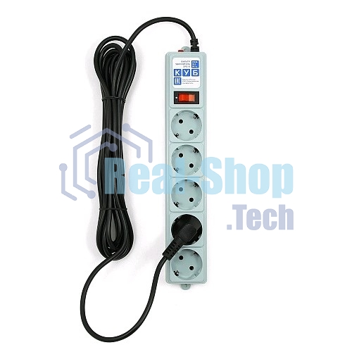 Сетевой фильтр Powercube SPG-B-15 5 м (5 розеток) серый (коробка)