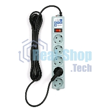 Сетевой фильтр Powercube SPG-B-15 5 м (5 розеток) серый (коробка)