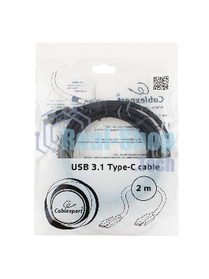 Кабель USB Cablexpert CCP-USB3.1-CMCM-2M, USB3.1 Type-C/USB3.1 Type-C, 2м, пакет
