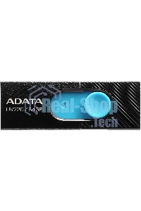 Флешка USB ADATA UV220 (AUV220-64G-RBKBL), 64Gb, USB 2.0, R/W 15/5, черный/голубой