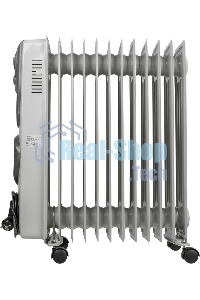 Обогреватель масляный Ресанта ОМ-12НВ (12 секций) белый, 2900 Вт, 25 м2, термостат 67/3/12