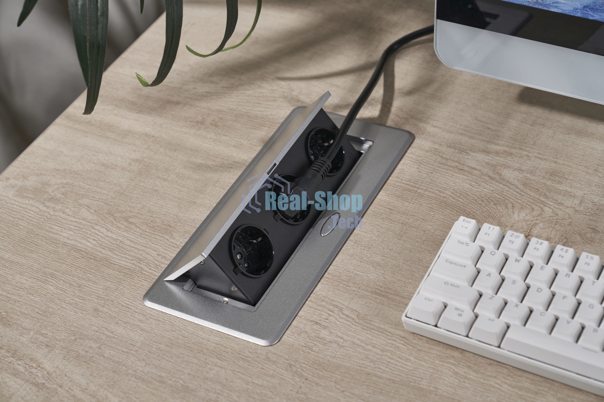 Розетка Cactus CS-SOCKET-EU3-GYBK для столешницы серый (уп.:1шт)