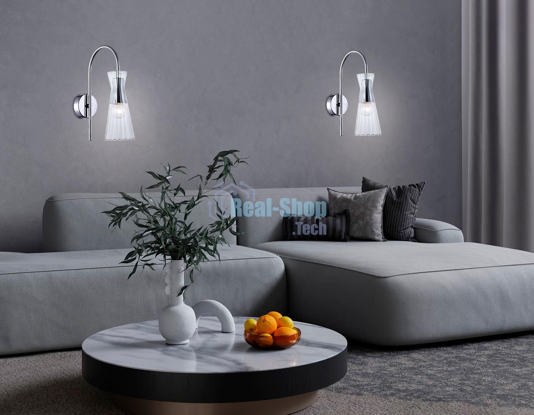 Настенный светильник Ambrella light LH55655 СH/CL хром/прозрачный E14 max 40W 220*90*300