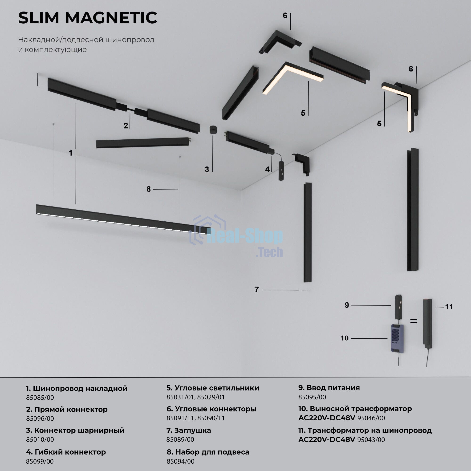 Трековый светильник Slim Magnetic SL02 12W 3000K (черный) 85005/01