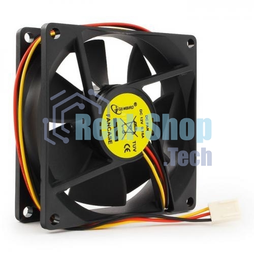 Вентилятор для корпуса Gembird FANCASE черный, 80 мм, 2600 об/мин, 27 дБ, 3 pin