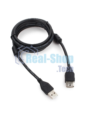 Кабель Cablexpert USB2.0 Pro CCF2-USB2-AMAF-6, AM/AF, 1.8м, экран, 2феррит.кольца, черный, пакет