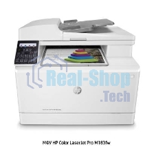 МФУ лазерное HP Color LaserJet Pro M183fw (7KW56A), A4, цветной, печ. до 16 стр/мин., скан. до 15 стр/мин. (ч/б) 8 стр/мин. (цвет), 600 x 600 dpi (печать) 1200x1200dpi (скан.), USB, RJ-45, Wi-Fi, Air Print, Mopria