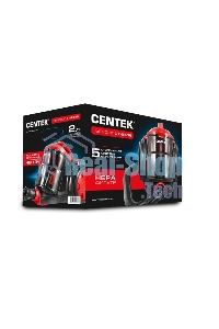 Пылесос Centek CT-2536 черный/красный, 420/2400 Вт, уборка сухая, пылесборник контейнер 2 л