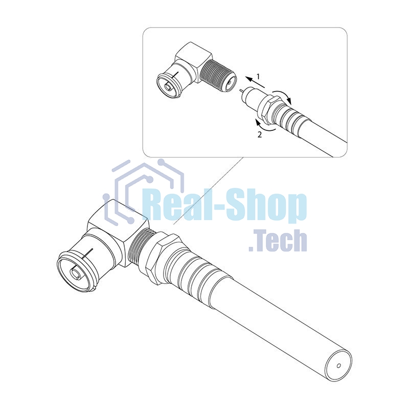 Переход гнездо F-гнездо TV угловой Rexant
