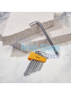 Набор ключей имбусовых HEX Kranz 2,0-12 мм, CrV, 9 шт., удлиненные