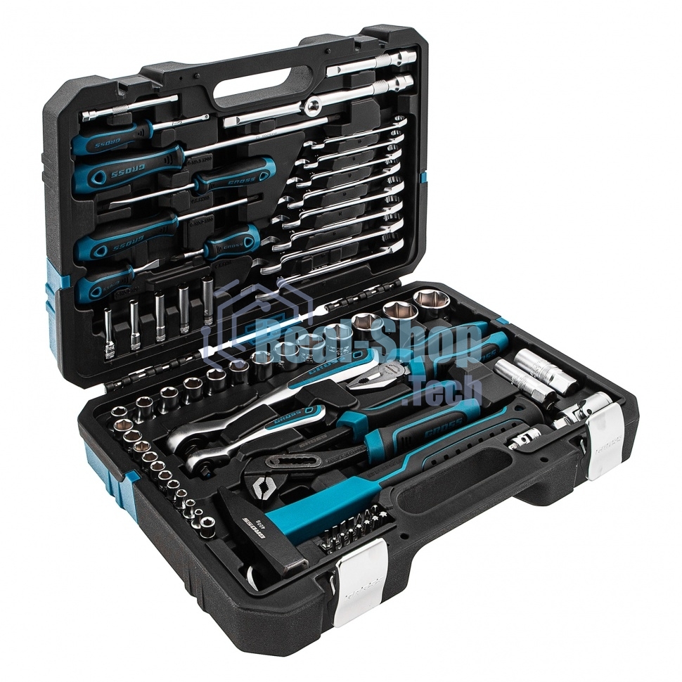 Набор инструментов Gross 76 предметов, 120 зубьев, CrV1/4, 1/2