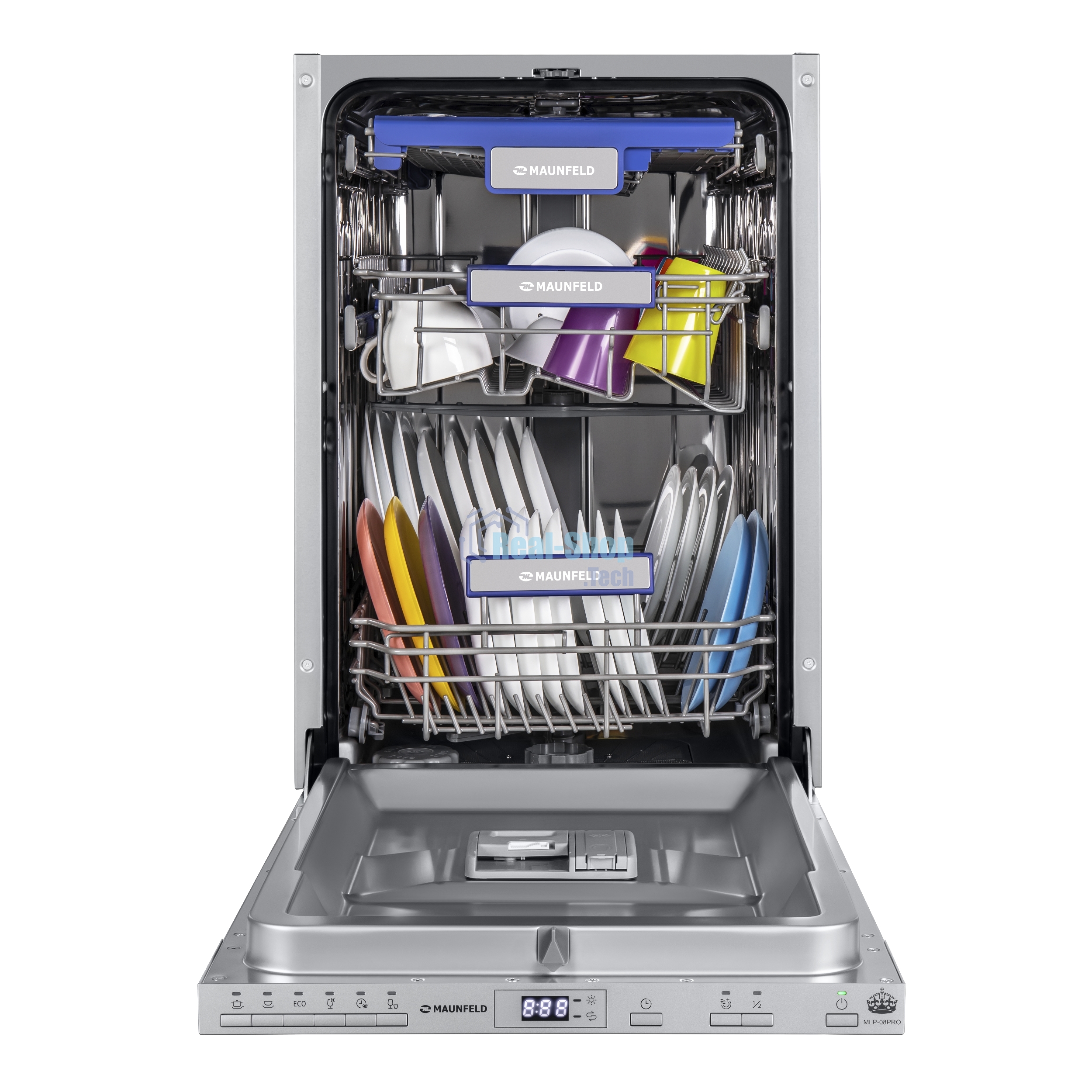 Встраиваемая посудомоечная машина Maunfeld MLP-08PRO, серебристый, 44.8 см, 10 компл., 47 дБ, класс A++
