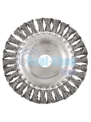 Щетка Matrix для УШМ, 150 мм, посадка 22,2 мм, Плоская, крученая проволока 0,5 мм