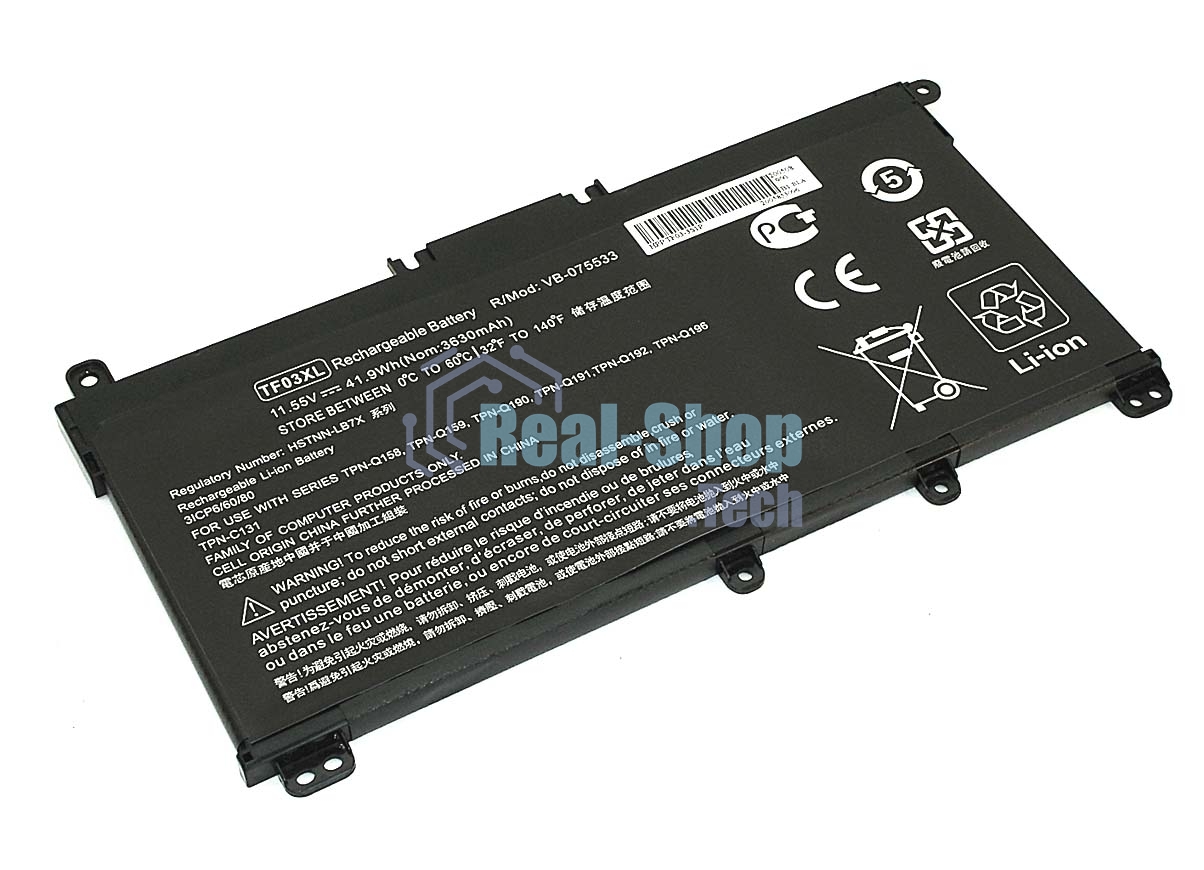 Аккумуляторная батарея для ноутбука HP TPN-C131 (TF03-3S1P) 11,55V 41.9Wh OEM черный