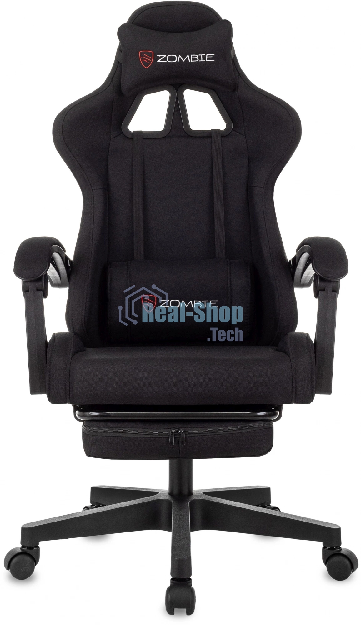 Кресло игровое Zombie Shadow черный Neo Black с подголов. крестов. пластик подст. для ног пластик черный