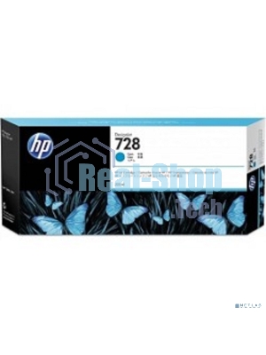 Картридж струйный HP F9K17A (HP 728) для DesignJet T730, T830. Голубой. 300 мл.