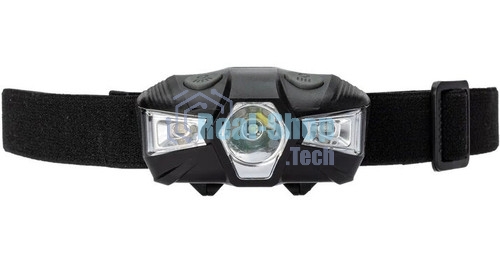 Фонарь налобный 1Вт LED+красн. 1xAA (R6) корпус ABS-пластик регулируемый эласт. ремешок КОСМОС KOC517B