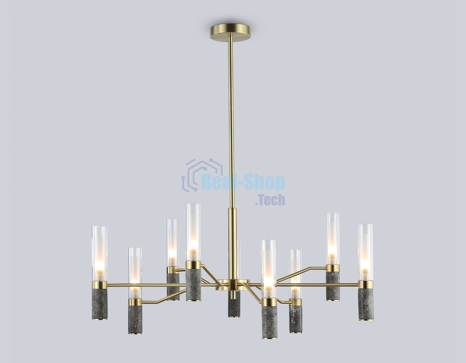 Люстра Ambrella light LH53355/9 GD/CL/WH золото/прозрачный/белый G9*9 max 40W D850*890