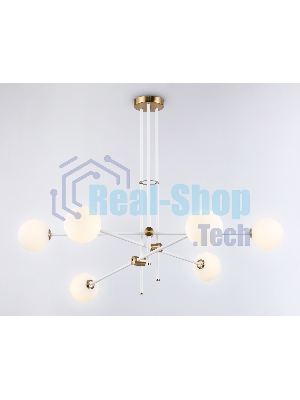 Светитльник Ambrella Light TR2521/6 WH/BS белый/латунь G9/6 max 10W D970*750