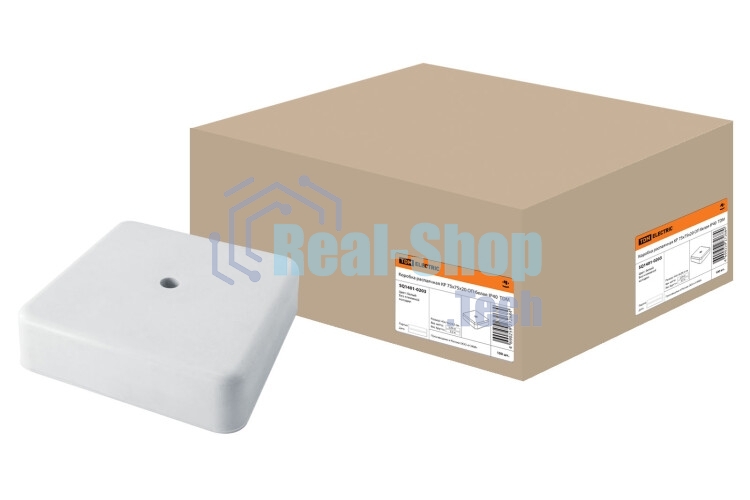 Коробка распаячная КР 75х75х20 ОП белая IP40 | SQ1401-0203 | TDM