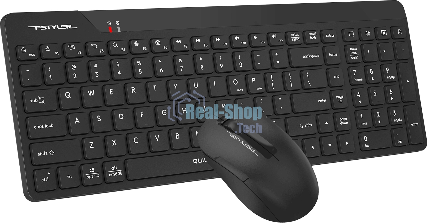 Комплект клавиатура+мышь A4Tech FStyler FG2300 Air2 беспроводной, USB, 1200 DPI, чёрный