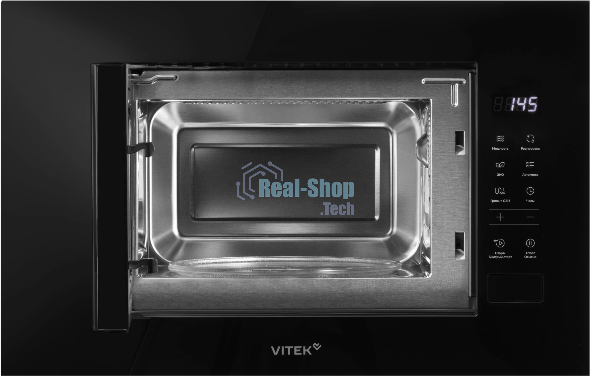 Встраиваемая микроволновая печь Vitek VBMW 2060 BG черный, 20 л, 700 Вт, переключатели - сенсор