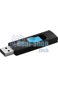 Флешка USB ADATA UV220 (AUV220-64G-RBKBL), 64Gb, USB 2.0, R/W 15/5, черный/голубой