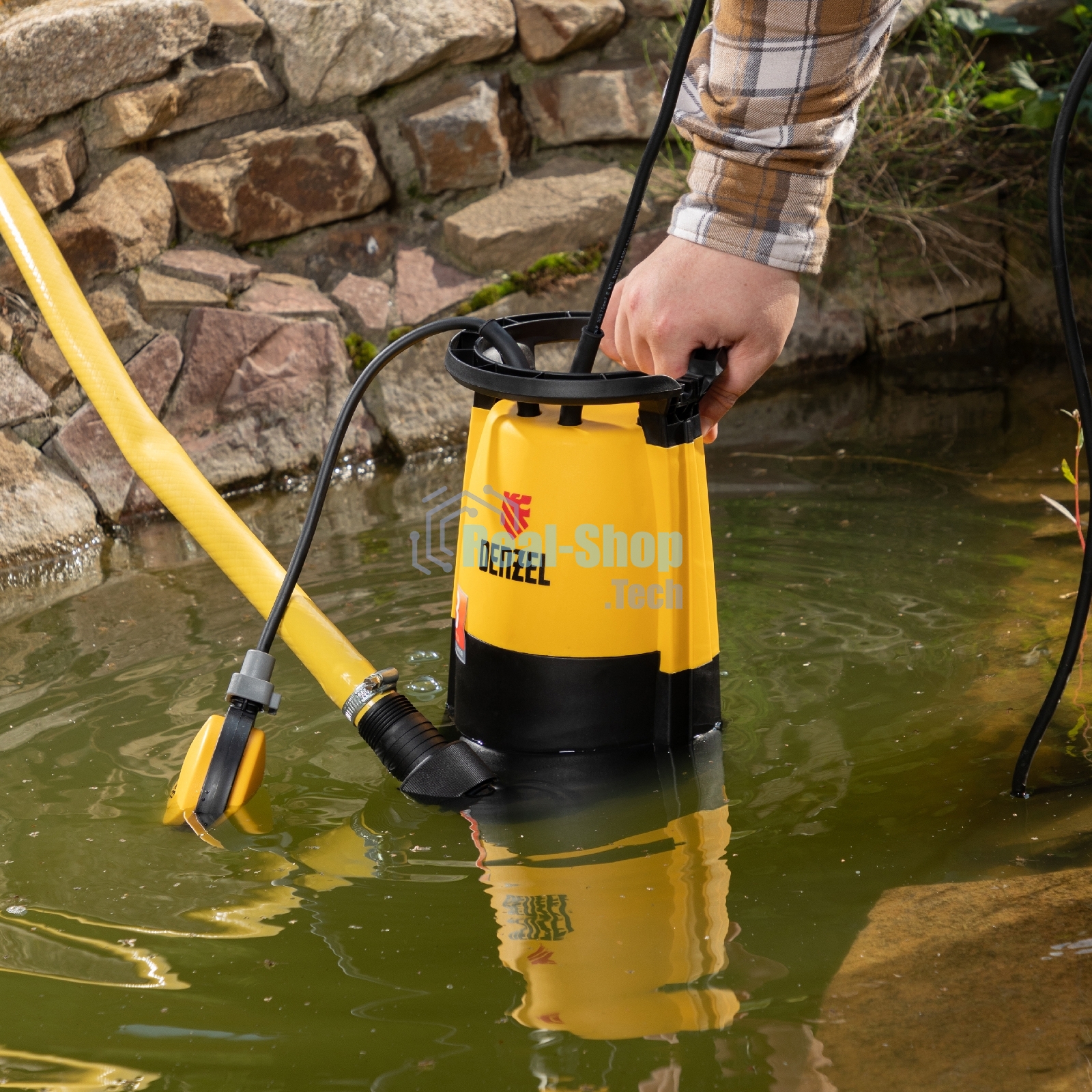 Дренажный насос для чистой и грязной воды Denzel DP-900S, 900 Вт, напор 9 м, 18000 л/ч