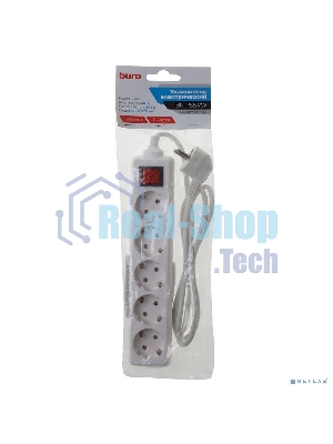 Сетевой удлинитель Buro BU-PS5.1/W 1.5 м (5 розеток) белый (пакет ПЭ)