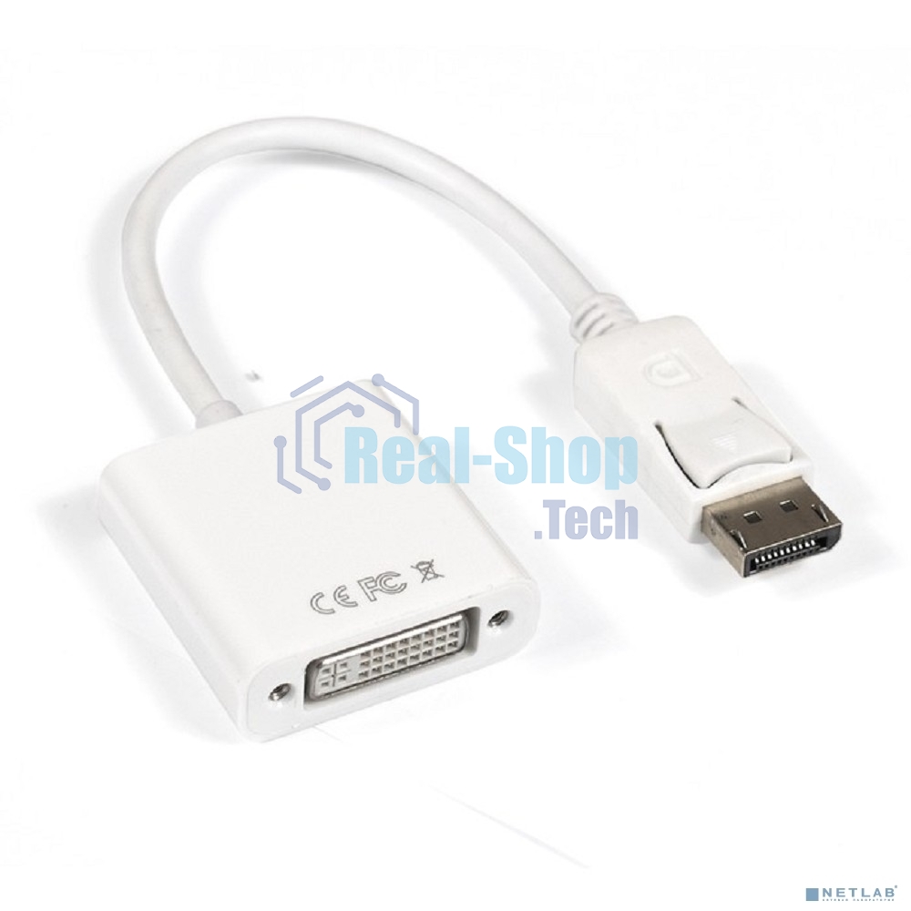 Кабель-переходник DisplayPort-DVI ExeGate EX284909RUS EX-DPM-DVIF-0.15 (20M/19F, 0,15м)