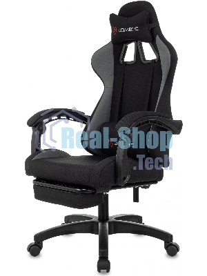 Кресло Zombie Shadow черный/серый, ткань, подставка для ног