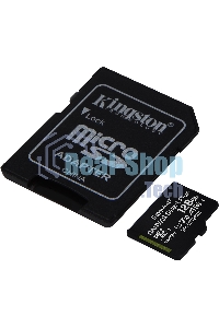 Флеш карта microSDHC 128Gb microSDXC Kingston SDCS2/128Gb Class10 UHS-I Canvas Select up to 100Mb/s с адапт.