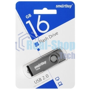 Флешка USB Smartbuy Twist Black (SB016Gb2TWK), 16Gb, USB 2.0, R/W 15/5, черный