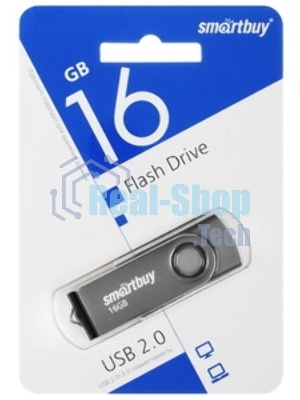 Флешка USB Smartbuy Twist Black (SB016Gb2TWK), 16Gb, USB 2.0, R/W 15/5, черный