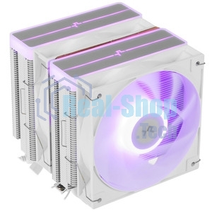 Кулер для процессора DEEPCOOL AG620 WH ARGb V2 LGA20XX/1700/1200/115X/AM5/AM4 (9шт/кор, TDP 260W, PWM, ARGb DUAL Fan 120мм, 6 тепл. трубок, белый) RET