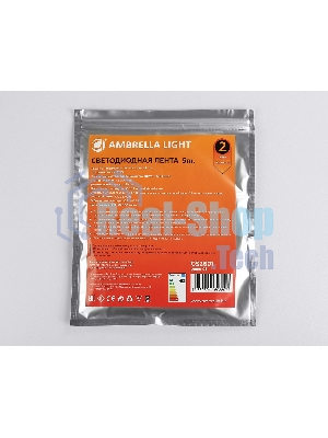 Светодиодная лента Ambrella light GS2601 COB 320Led/ 10W m/ 12V IP20 3000K/ 5000*8*1.54mm (2 конт.)