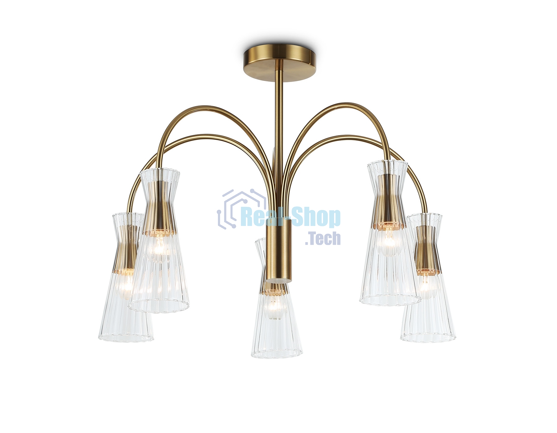 Люстра Ambrella light LH55701/5 BS/CL латунь/прозрачный E14*5 max 40W D600*440