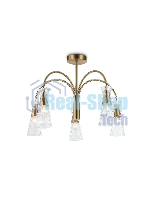 Люстра Ambrella light LH55701/5 BS/CL латунь/прозрачный E14*5 max 40W D600*440