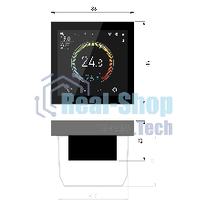 Умный сенсорный терморегулятор с LCD дисплеем (черный) W1851108