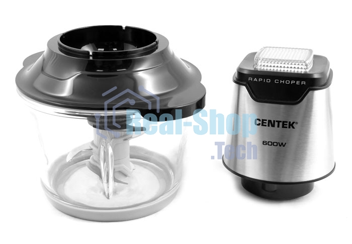 Чоппер Centek CT-1392 Сталь 600Вт 6 лезвий, стеклянная чаша 1,2л, разборные ножи