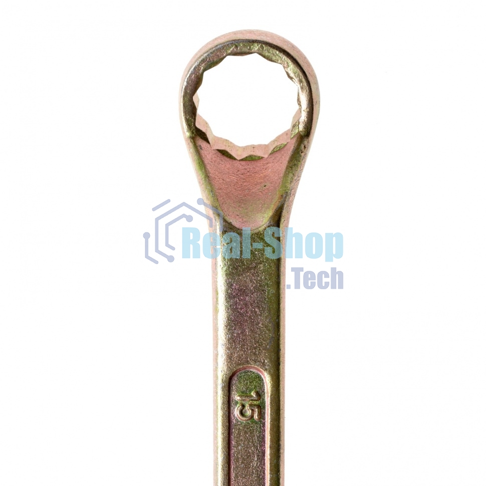 Ключ накидной Сибртех, 14 х 15 мм, желтый цинк 14624