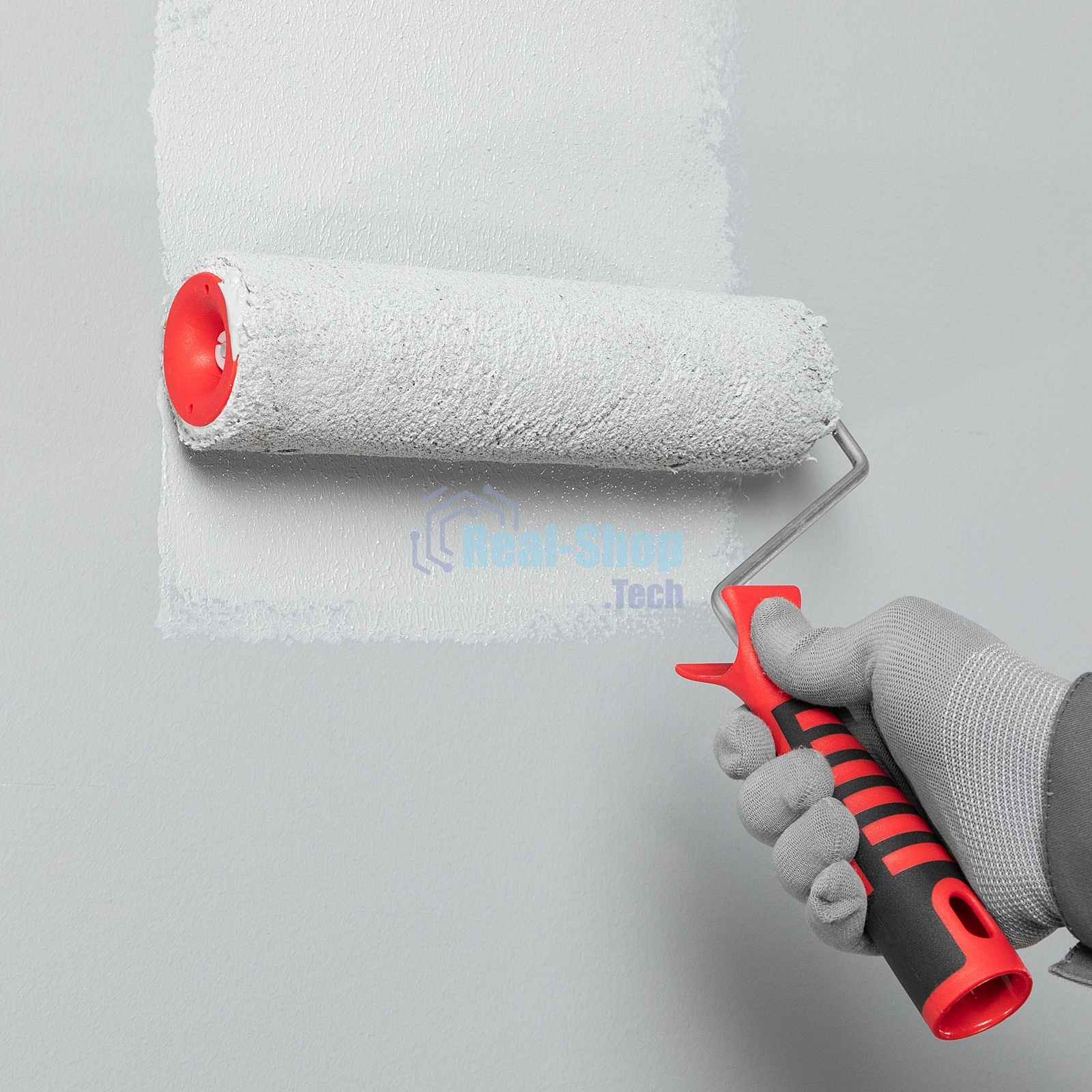 Валик в сборе Matrix полиакрил желтая полоса с двухком.руч., 250мм, ворс 12мм, D 48мм, Dруч.6 мм