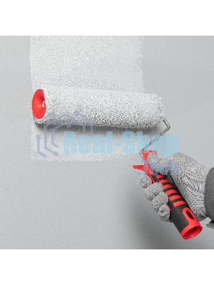 Валик в сборе Matrix полиакрил желтая полоса с двухком.руч., 250мм, ворс 12мм, D 48мм, Dруч.6 мм