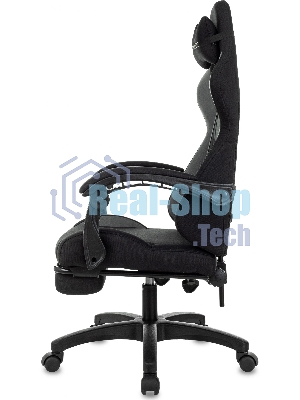 Кресло Zombie Shadow черный/серый, ткань, подставка для ног