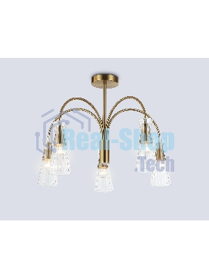 Люстра Ambrella light LH55701/5 BS/CL латунь/прозрачный E14*5 max 40W D600*440