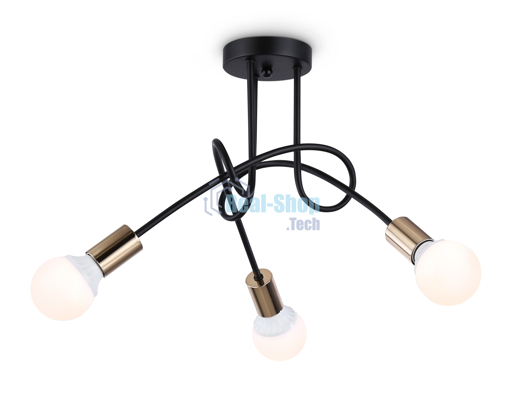 Светильник Ambrella light TR80415/3 BK/GD черный/золото E27/3 max 60W D670*370